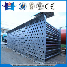 Steelwork tube heat exchanger without polluting dried material